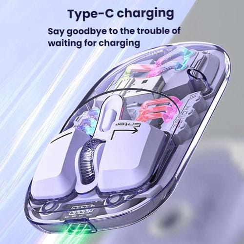 Ratón inalámbrico IMICE T300 4 teclas 1600 DPI RGB Bluetooth modo dual carga silencioso (Azul)