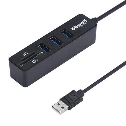 Hub USB 2.0 3 puertos + Lector tarjetas Micro SD T-FLASH SDHC SDXC (Negro)