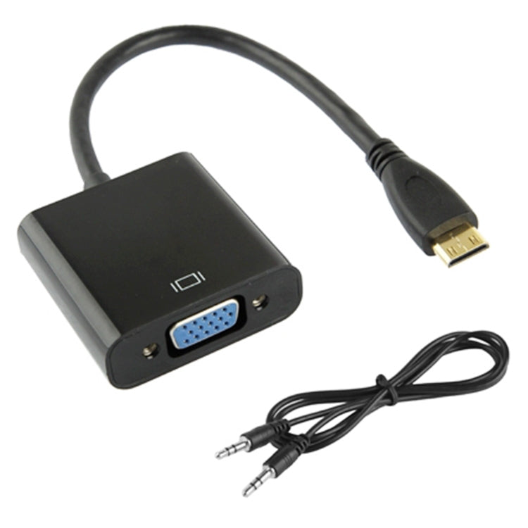 Adaptador de HDMI macho a HDMI y VGA hembra + entrada de audio y carga,  negro - Spain
