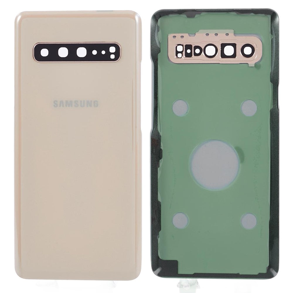 Tapa Bateria Back Cover + Lente Camara Samsung Galaxy S10 5G G977 Dorado