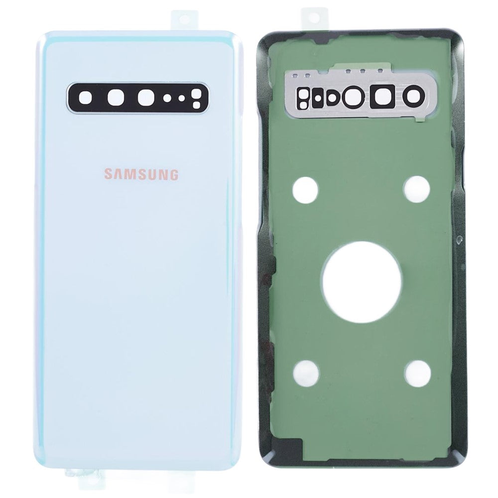 Tapa Bateria Back Cover + Lente Camara Samsung Galaxy S10 5G G977 Plata