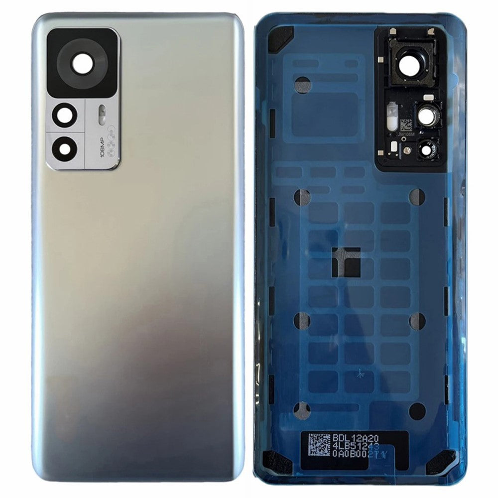 Tapa Bateria Back Cover + Lente Camara Xiaomi 12T 5G Plata
