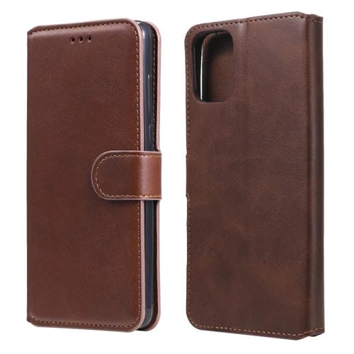 Para Motorola Moto G9 Plus Classic Calf Texture PU + TPU Funda de cuero con tapa horizontal, con soporte, ranuras para tarjetas y billetera (marrón)