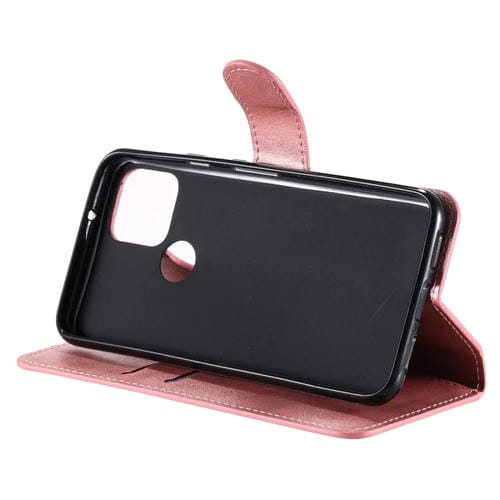 Para Google Pixel 5 Classic Calf Texture PU + TPU Funda de cuero con tapa horizontal, con soporte, ranuras para tarjetas y billetera (oro rosa)