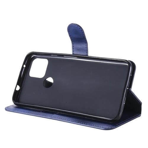 Para Google Pixel 5 XL / Pixel 4a 5G Classic Calf Texture PU + TPU Funda de cuero con tapa horizontal, con soporte, ranuras para tarjetas y billetera (azul)