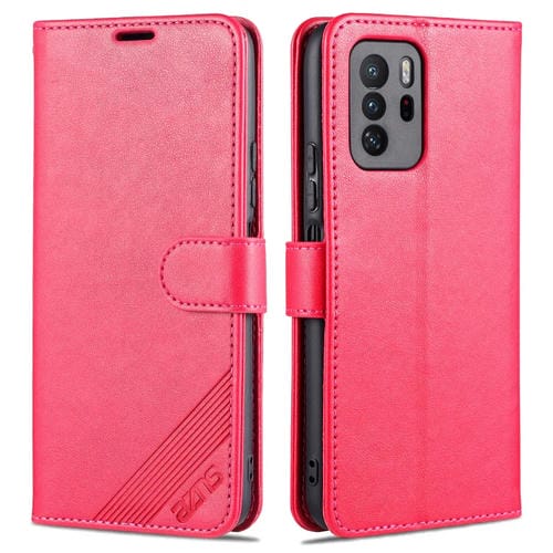 Para Xiaomi Poco X3 GT / Redmi Note 10 PRO 5G AZNS Sheepskin Texture Horizontal Flip Funda de cuero con soporte y tragamonedas y billetera (rojo)