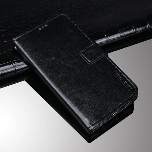 Para Sony Xperia 1 III Idewei Crazy Horse Texture Horizontal Flip Funda de cuero con soporte y tragamonedas y billetera (Negro)