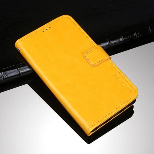Para Sony Xperia 10 III Idewei Crazy Horse Texture Horizontal Flip Funda de cuero con soporte y tragamonedas y billetera (amarillo)