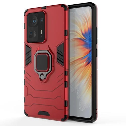 Para Xiaomi mi mezcla 4 PC + TPU Funda protectora a prueba de golpes con soporte de anillo magnético (rojo)