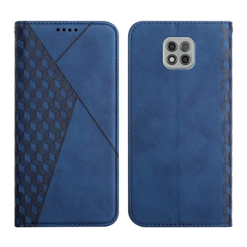 Para Motorola Moto G Power 2021 Diamond Pattern Splicing Splicing Siente Magnetic Horizontal Flip Funda de cuero con ranuras y soporte para tarjetas y billetera (azul)