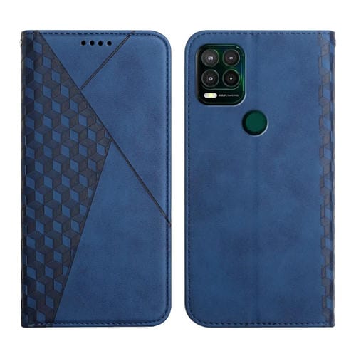 Para Motorola Moto G Stylus 2021 5G Diamond Pattern Splicing Splicing Siente Magnetic Horizontal Flip Funda de cuero con ranuras y soporte para tarjeta y billetera (azul)