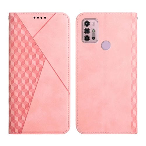 Para Motorola Moto G30 / G10 Diamond Pattern Splicing Splicing Feel Magnetic Horizontal Flip Funda de cuero con ranuras y soporte para tarjetas y billetera (oro rosa)