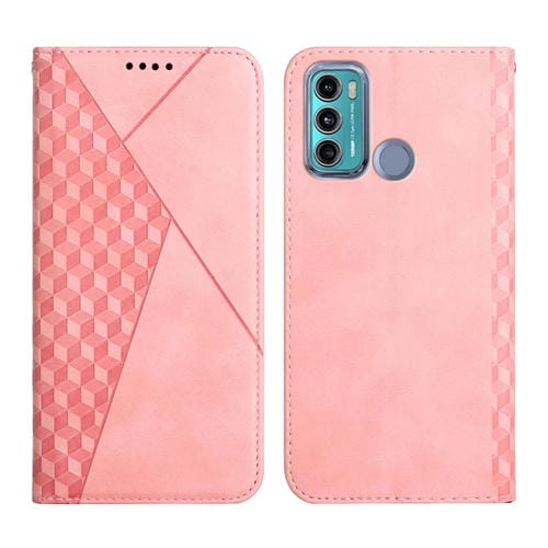 Para Motorola Moto G60 / G40 Diamond Pattern Splicing Splicing Feel Magnetic Horizontal Flip Funda con tragamonedas y soporte y billetera (oro rosa)