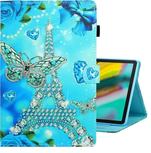 Funda para Galaxy Tab S6 T860 Cuero Pu Tapa Horizontal Dibujo Torre de Mariposa