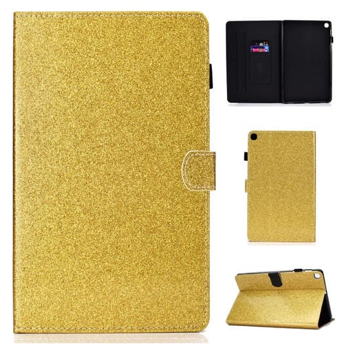 Funda de Cuero para Galaxy Tab S5E T720 con Tapa Horizontal Soporte y Ranura para Tarjeta (Dorado)