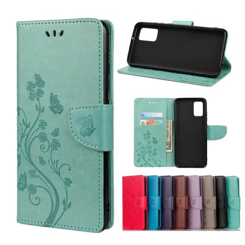Para Xiaomi Redmi Note 11 PRO Butterfly Flower Pattern Horizontal Flip de cuero Teléfono con ranura para tarjeta y soporte (verde)