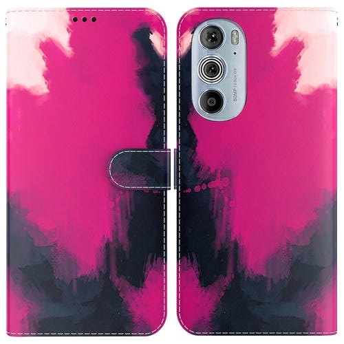 Para Motorola Moto Edge 30 PRO WaterCole Pattern Horizontal Flip de cuero Funda telefónica (color bayas)