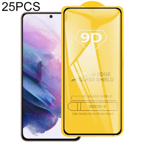 Para Samsung Galaxy S21+ 5G 25pcs Pantalla de pegamento completo Película de vidrio templado