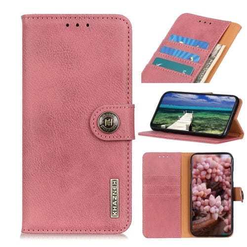 Para Samsung Galaxy M23 / F23 Khazneh Cowhide Texture Horizontal Flip Custate Funda (rosa)