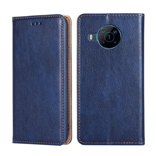 Para Nokia X100 Glossil Color sólido Caja de cuero magnético de cuero (azul)