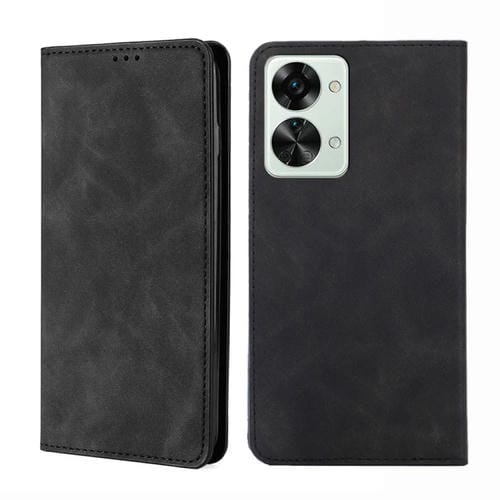 Funda OnePlus Nord 2T Skin Feel Flip Horizontal Magnética de Cuero (Negro)