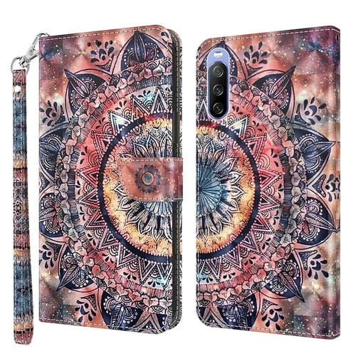 Funda para Sony Xperia 10 III de Cuero 3D Pintada con Diseño Mandala