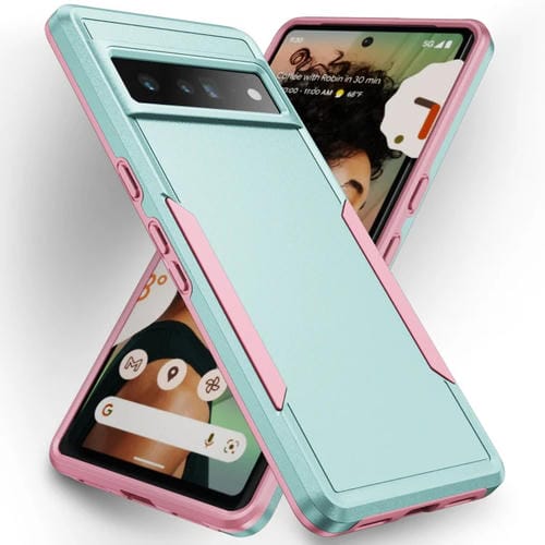 Funda para Google Pixel 7 Pro Pioneer Armor Heavy Duty PC + TPU (Verde + Rosa)