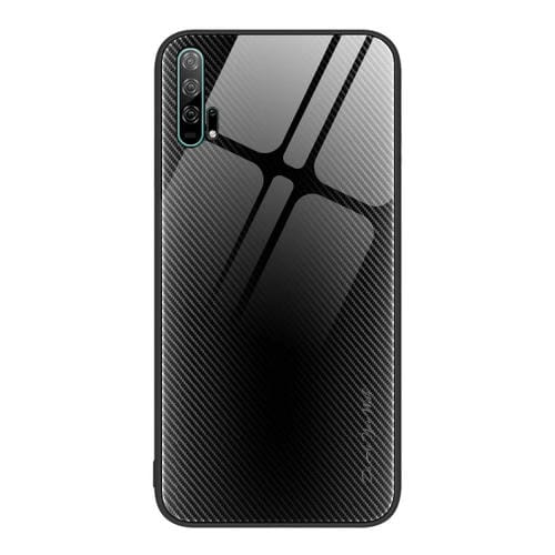 Para Honor 20 Pro Texture Gradient Glass TPU Phone Case (Negro)