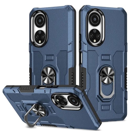Para Honor X7 Ring Holder Armor Hybrid Phone Case (Azul)