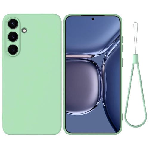 Funda de silicona líquida de color sólido para Samsung Galaxy S25 FE 5G, a prueba de caídas y cobertura total (verde)