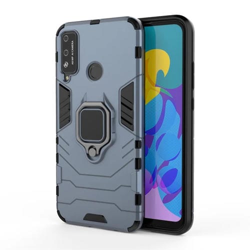 Para Huawei Honor Play 4T PC + TPU Funda protectora a prueba de golpes con soporte para anillo magnético (azul marino)