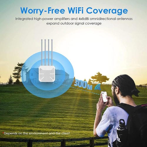 Extensor WIFI Exterior Wavlink Wn573Hx1 WIFI 6 Ax1800 Doble Banda Largo Alcance (Enchufe Reino Unido)