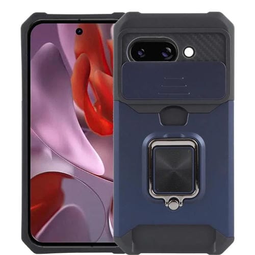 Funda Protectora para Cámara y Ranura para Tarjetas Google Pixel 9A de Policarbonato y TPU (Azul)