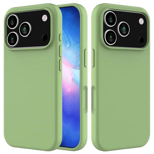 Funda de silicona de color sólido para iPhone 17 Pro Max (verde menta)