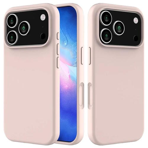 Funda de silicona de color sólido para iPhone 17 Pro (rosa arena)