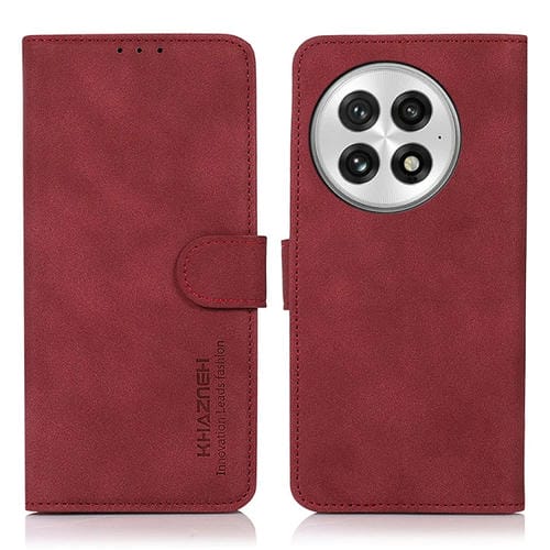 Funda de Cuero Khazneh para OnePlus Nord 13 con Textura Mate (Rojo)