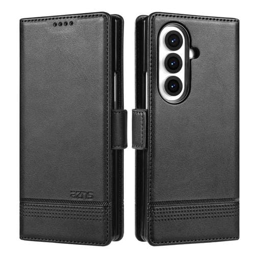 Funda de piel con tapa magnética AZNS para Samsung Galaxy Z Fold7 5G (negra)