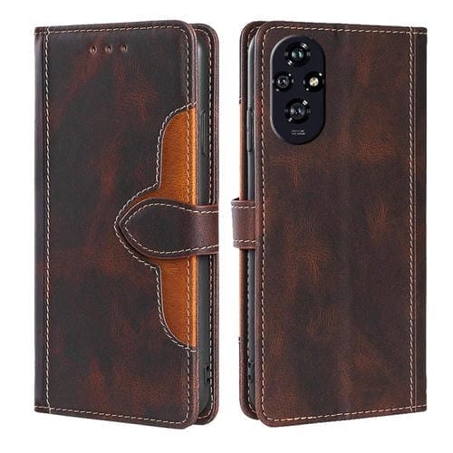 Funda de Cuero para Honor 200 5G con Hebilla Magnética y Tacto Piel (Marrón)