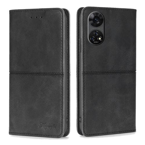 Funda de Cuero Magnética ZTE Anshin Family con Textura de Vaca (Negro)