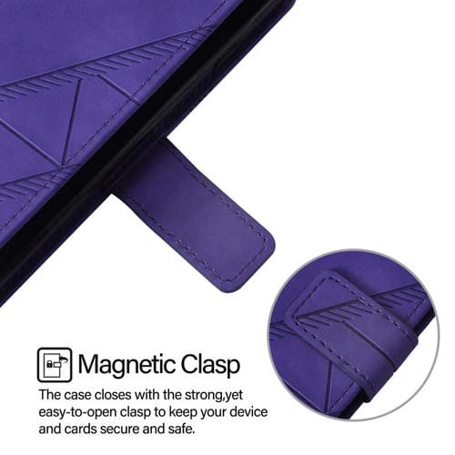 Funda de cuero con relieve 3D para Infinix GT 30 Pro (morada)