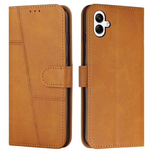 Funda de piel con textura de becerro y hebilla para Samsung Galaxy A07 4G (amarilla)