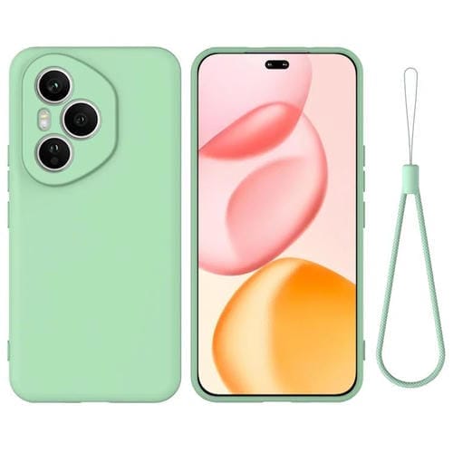 Funda de silicona líquida para Honor 400 Pro Global de 160,8 mm, color sólido, anticaídas y cobertura total (verde)