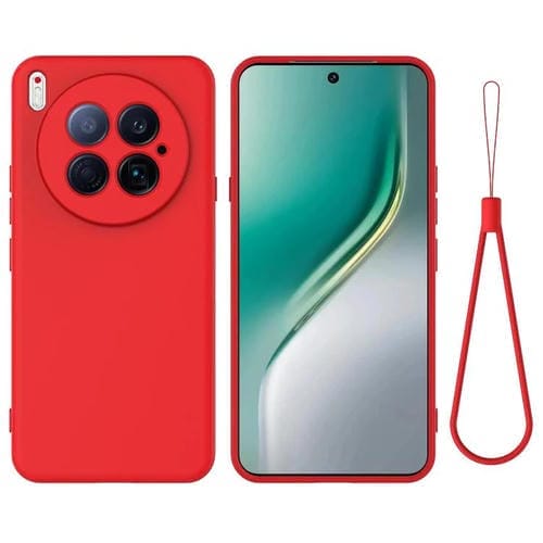 Funda de silicona líquida de color sólido para Tecno Camon 40 Premier 5G, a prueba de caídas y cobertura total (roja)