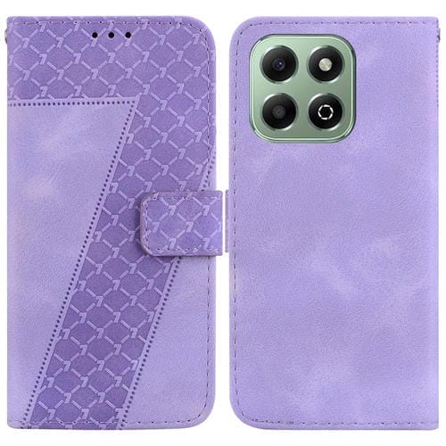 Funda de Cuero con Relieve en Forma de Siete para Honor X6B (Morado)