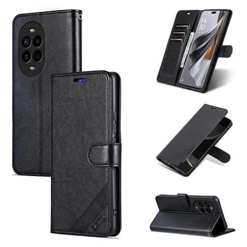 Funda de Cuero Azns con Tapa y Textura Piel de Oveja para Huawei Nova13 Pro (Negra)