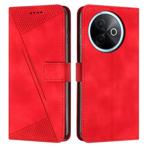 Funda de Cuero Triangular con Cordón para Vivo Y39 5G Global Dream (Roja)