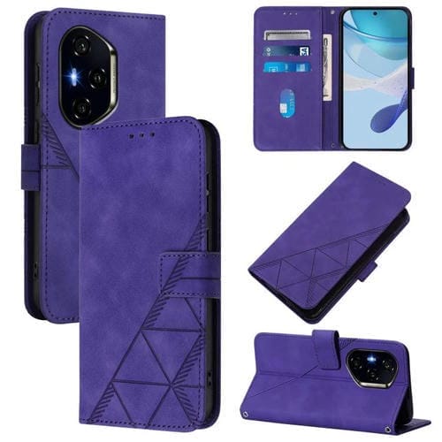 Funda de Cuero con Tapa y Relieve 3D para Honor 300 Pro y 300 Ultra (Morado)