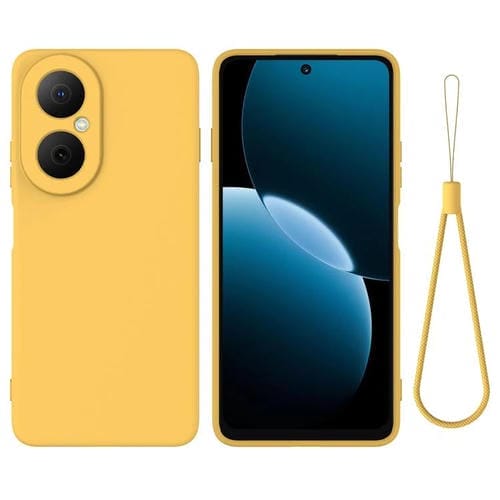Funda de silicona líquida de color sólido para Huawei Nova Y73 4G, a prueba de caídas y cobertura total (amarilla)
