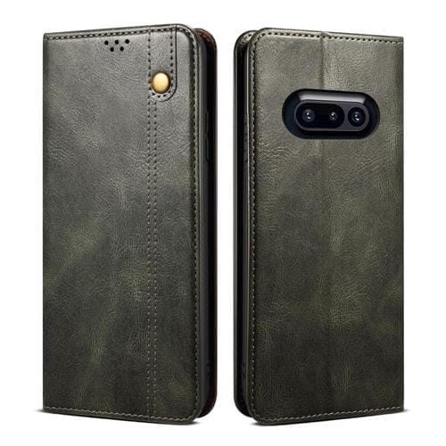 Funda de Cuero Caballo Loco 3A For Nothing Oil Wax para Teléfono (Verde)