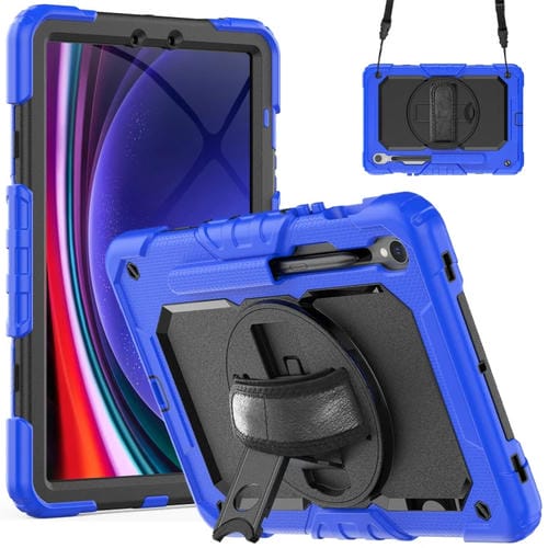 Funda para Samsung Galaxy Tab S9 y S9 FE Silicona y PC (Azul Oscuro y Negro)
